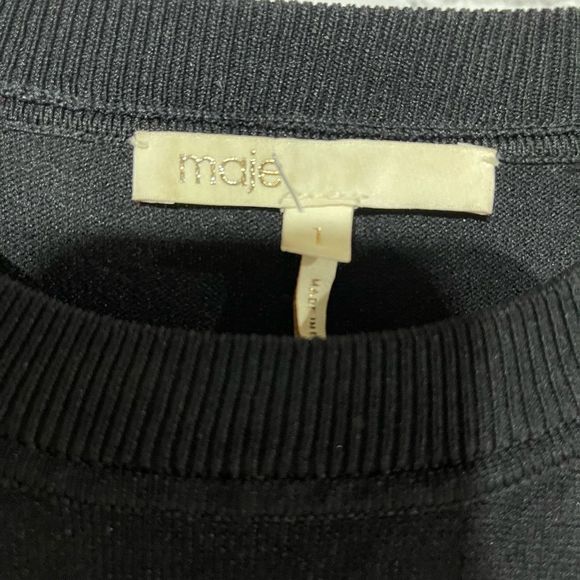 Maje Black Zig Zag Trim Sweater S/M - Picture 10 of 16